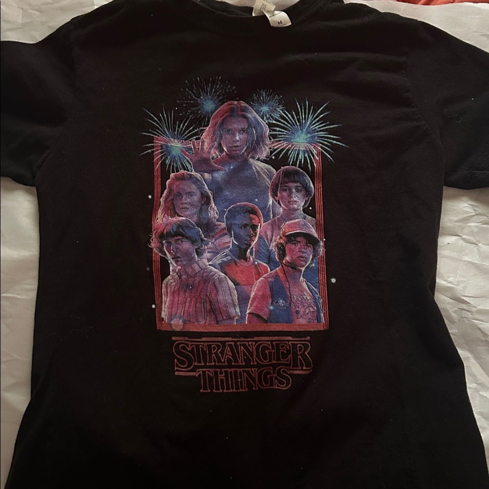 Stranger Things Black Graphic T-Shirt